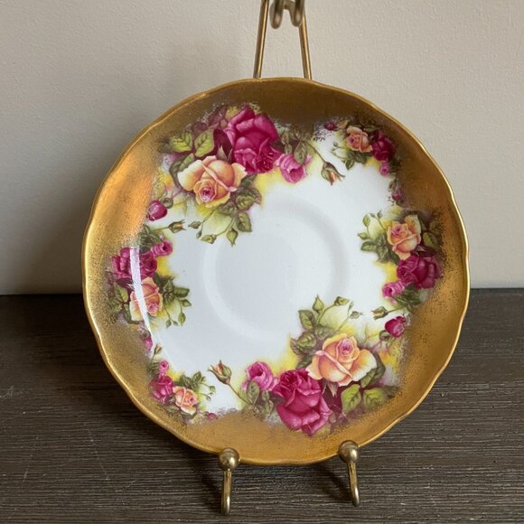 Royal Chelsea Golden Rose Teacup & Saucer - Picture 14 of 15